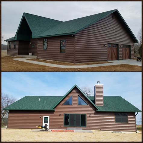 brown house kelly green metal roof|green roof stucco house.